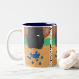 Caneca De Café Em Dois Tons Nariz de cachorro e mirtilo