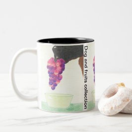 Caneca De Café Em Dois Tons Nariz de cachorro e uva 