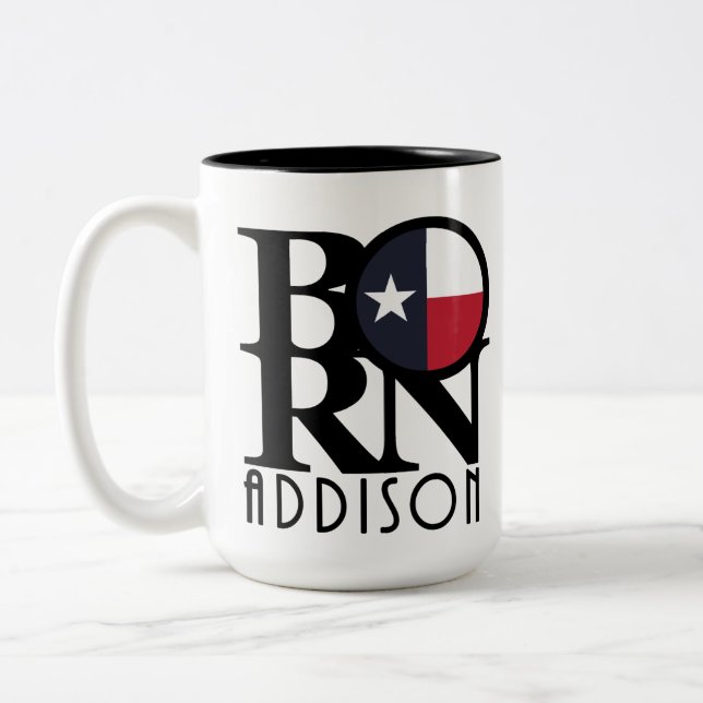 Caneca De Café Em Dois Tons NASCER Addison Texas 15oz (Esquerda)