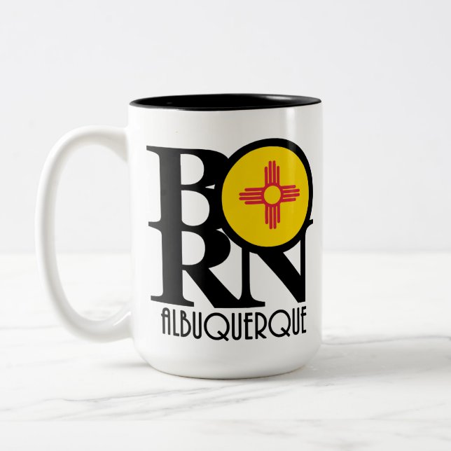 Caneca De Café Em Dois Tons NASCER Albuquerque 15oz (Esquerda)