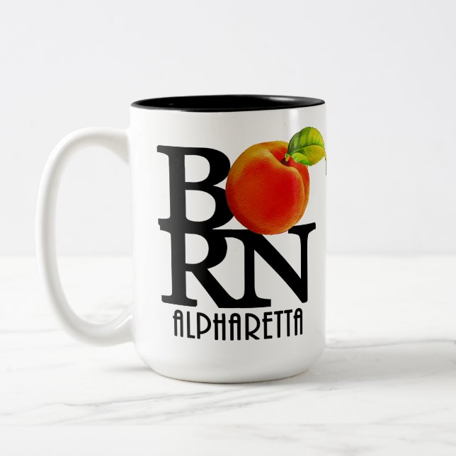 Caneca De Café Em Dois Tons NASCER Alpharetta Georgia 15oz (Esquerda)