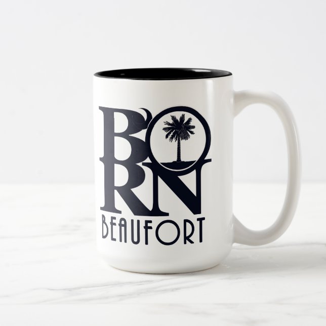 Caneca De Café Em Dois Tons NASCER Beaufort SC 15oz (Direita)