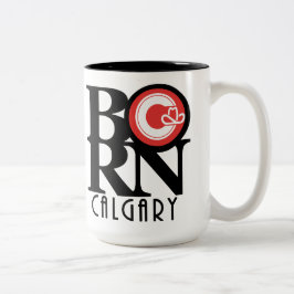 Caneca De Café Em Dois Tons NASCER Calgary 15oz (bandeira da cidade)