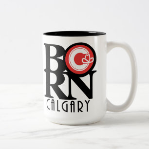 Caneca De Café Em Dois Tons NASCER Calgary 15oz (bandeira da cidade)