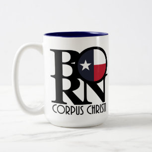 Caneca De Café Em Dois Tons NASCER Corpus Christi Texas 15oz