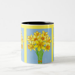 Caneca De Café Em Dois Tons Nascer de Flor do Mês de Nascimento em Março de Fl