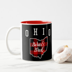 Caneca De Café Em Dois Tons Nascer de Ohio e país vermelho produzido da xadre