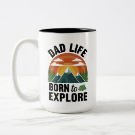 Caneca De Café Em Dois Tons Nascer de vida útil do pai a ser explorado