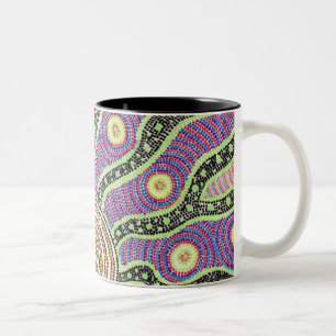 Caneca De Café Em Dois Tons nascer do sol aborígene