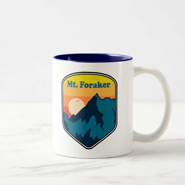 Caneca De Café Em Dois Tons Nascer do sol no Mt. Foraker Alasca (Direita)