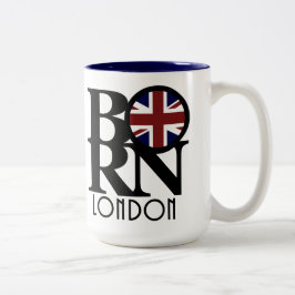 Caneca De Café Em Dois Tons NASCER London 15oz (bandeira do Reino Unido)