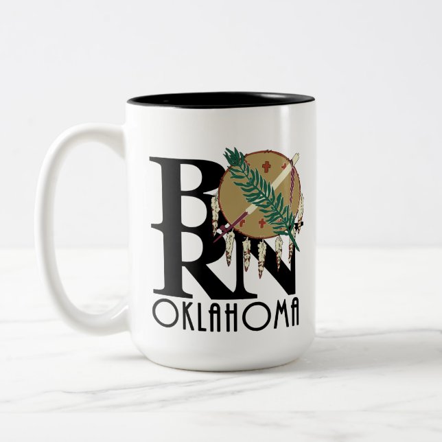 Caneca De Café Em Dois Tons NASCER Oklahoma 15oz (Esquerda)