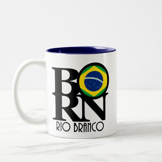 Caneca De Café Em Dois Tons NASCER Rio Branco 11oz (Esquerda)