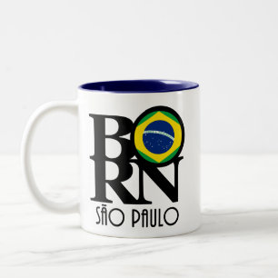 Caneca De Café Em Dois Tons NASCER São Paulo 11oz