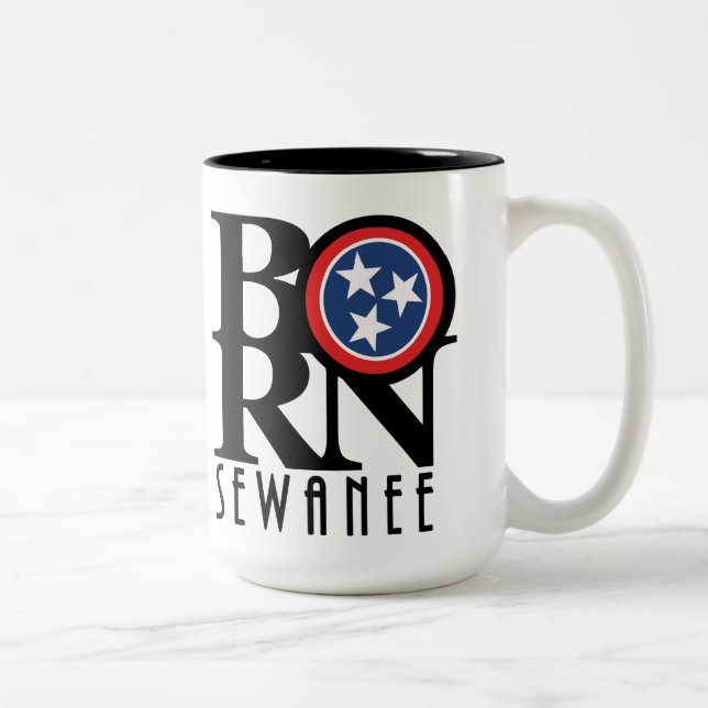 Caneca De Café Em Dois Tons NASCER Sewanee Tennessee 15oz (Direita)