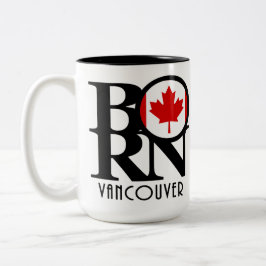 Caneca De Café Em Dois Tons NASCER Vancouver (Bandeira Canadiana) 15oz