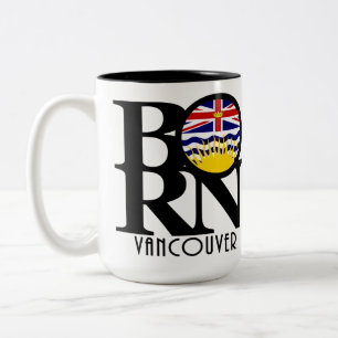 Caneca De Café Em Dois Tons NASCER Vancouver (BC Flag) 15oz