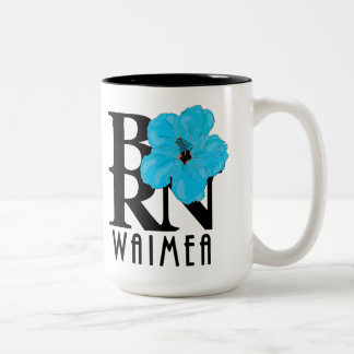 Caneca De Café Em Dois Tons NASCER Waimea Blue Hibiscus 15oz
