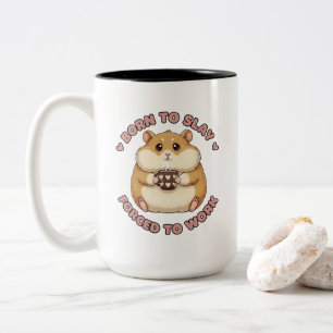 Caneca De Café Em Dois Tons Nascida Para Matar Hamster Sassy Presente Fofo par