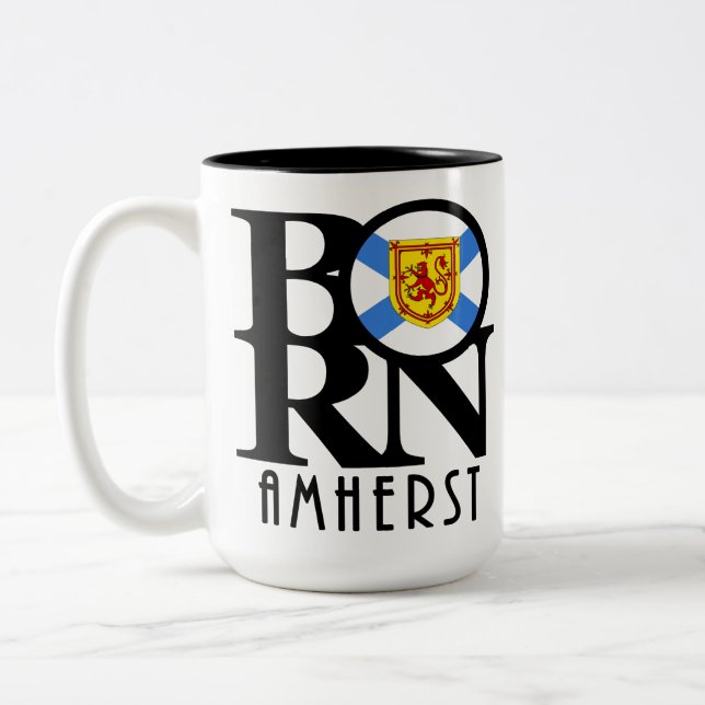 Caneca De Café Em Dois Tons NASCIDO Amherst NS 15oz (Esquerda)