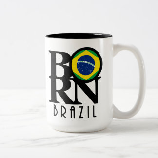 Caneca De Café Em Dois Tons NASCIDO Brasil 15oz