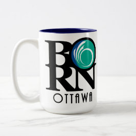 Caneca De Café Em Dois Tons NASCIDO Ottawa 15oz (bandeira da cidade)
