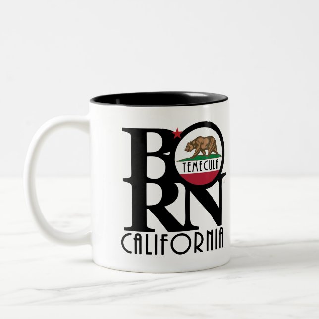 Caneca De Café Em Dois Tons NASCIDO Temecula 11o (Esquerda)