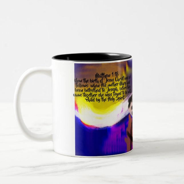 Caneca De Café Em Dois Tons nascimento de jesus (Esquerda)