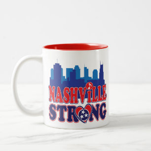 Caneca De Café Em Dois Tons Nashville-Strong-Skyline-and-Music-Note