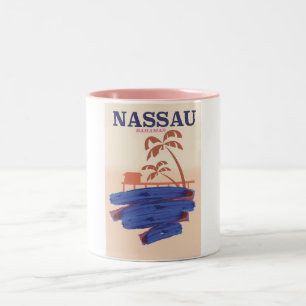 Caneca De Café Em Dois Tons Nassau Bahamas viagem poster
