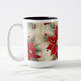 Caneca De Café Em Dois Tons Natais vintages Ornamentos Café Mug