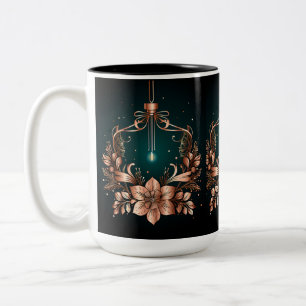 Caneca De Café Em Dois Tons Natais vintages Ornamentos Café Mug