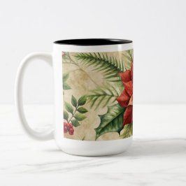 Caneca De Café Em Dois Tons Natais vintages Ornamentos Café Mug