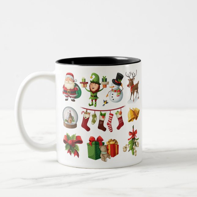 Caneca De Café Em Dois Tons Natal (Esquerda)