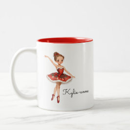Caneca De Café Em Dois Tons Natal Ballerina Girl
