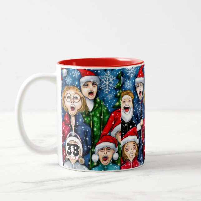 Caneca De Café Em Dois Tons Natal Caroling (Esquerda)