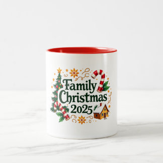 Caneca De Café Em Dois Tons natal da família 2025