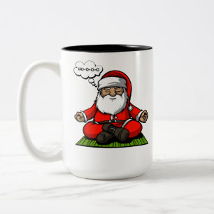 Caneca De Café Em Dois Tons Natal da meditação da ioga do zen do papai noel