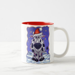 Caneca De Café Em Dois Tons Natal da vaca
