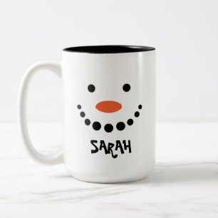 Caneca De Café Em Dois Tons Natal de Boneco de Neve Personalizado