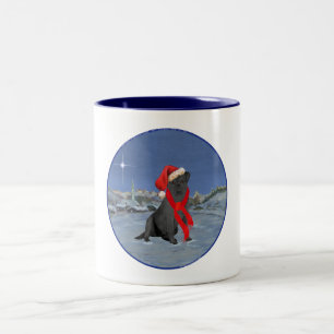 Caneca De Café Em Dois Tons Natal do Black Labrador Retriever