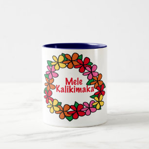 Caneca De Café Em Dois Tons Natal do Hawaiian dos leus