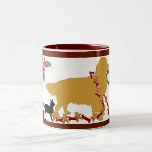 Caneca De Café Em Dois Tons Natal do Retriever de Mug~Golden