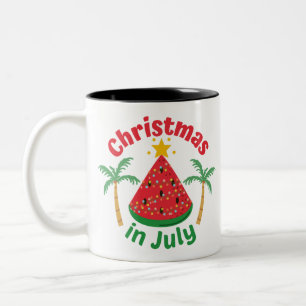 CANECA DE CAFÉ EM DOIS TONS NATAL EM JULHO