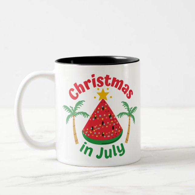 CANECA DE CAFÉ EM DOIS TONS NATAL EM JULHO (Esquerda)