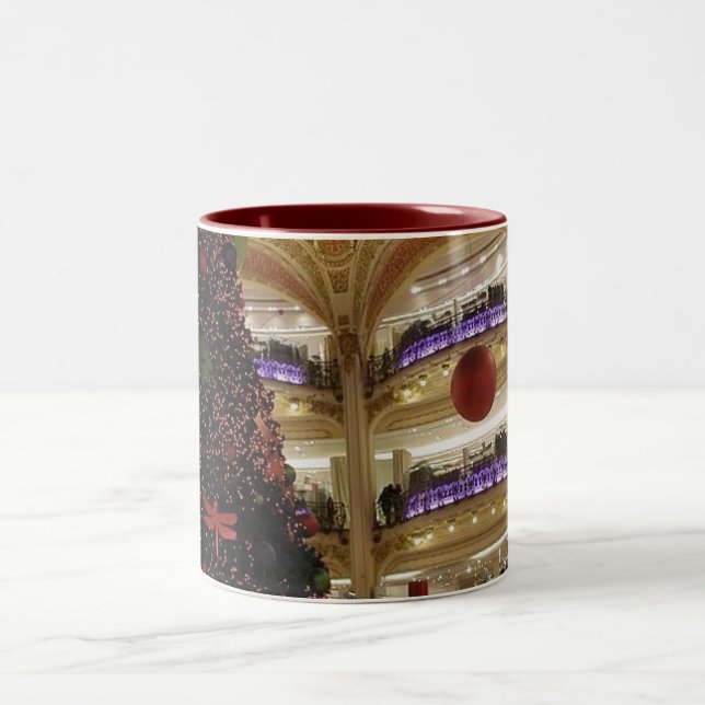 Caneca De Café Em Dois Tons Natal em Paris Mug (Centro)