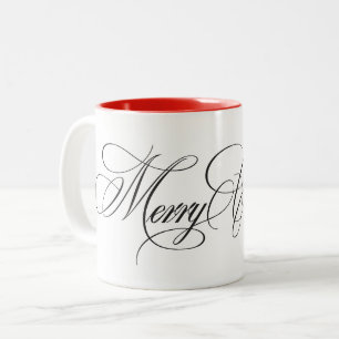 Caneca De Café Em Dois Tons Natal Encantado Elegância Evergreen
