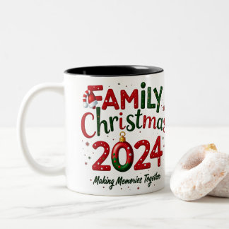 Caneca De Café Em Dois Tons Natal Familiar 2024 Memórias de Fazeres de Mug Jun