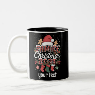 Caneca De Café Em Dois Tons Natal Familiar Personalizado 2025 Correspondência