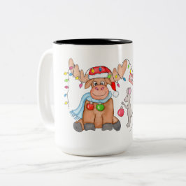 Caneca De Café Em Dois Tons Natal - Feliz Natal-Alce!